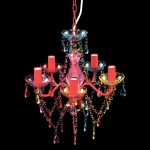 Lustră Cristal Artificial pentru 5 becuri Multicoloră Lustră Cristal Artificial pentru 5 becuri Multicoloră