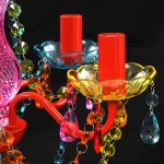 Lustră Cristal Artificial pentru 5 becuri Multicoloră Lustră Cristal Artificial pentru 5 becuri Multicoloră