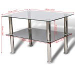 vidaXL Măsuță de cafea din sticlă, 2 niveluri