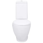 vidaXL Toaletă, alb, ceramică, flux de apă în spate vidaXL Toaletă, alb, ceramică, flux de apă în spate