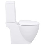 vidaXL Toaletă, alb, ceramică, flux de apă în spate vidaXL Toaletă, alb, ceramică, flux de apă în spate