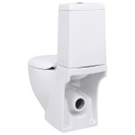 vidaXL Toaletă, alb, ceramică, flux de apă în spate vidaXL Toaletă, alb, ceramică, flux de apă în spate