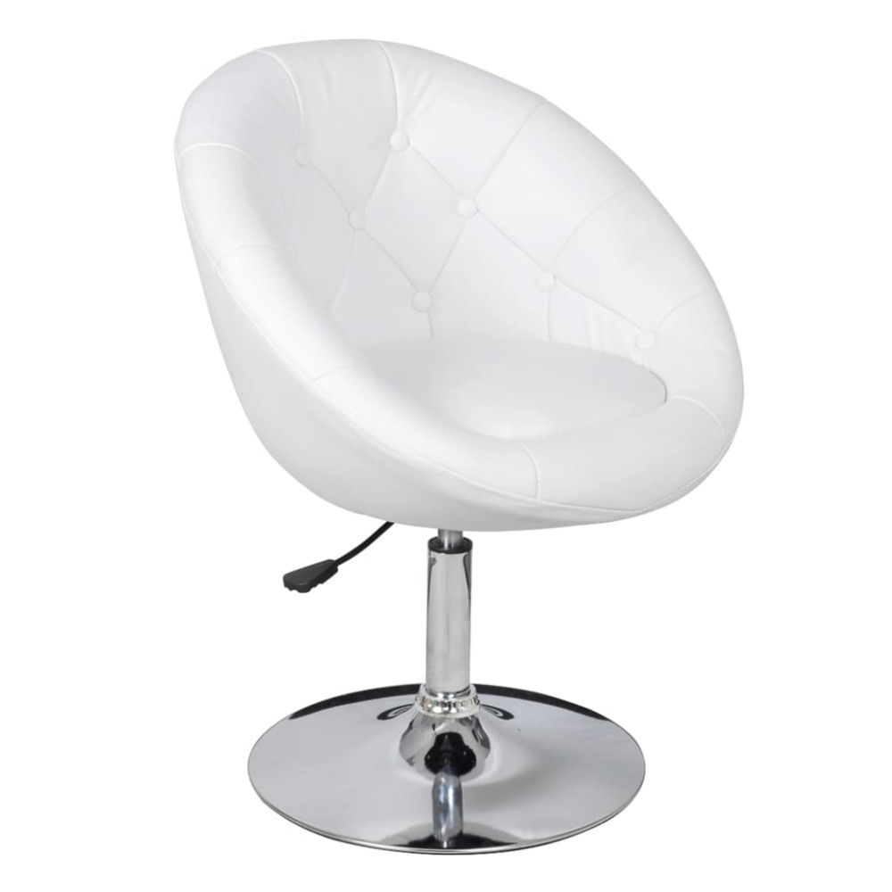 vidaXL Scaun de bar, alb, piele ecologică