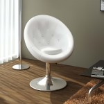vidaXL Scaun de bar, alb, piele ecologică vidaXL Scaun de bar, alb, piele ecologică