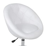vidaXL Scaun de bar, alb, piele ecologică vidaXL Scaun de bar, alb, piele ecologică
