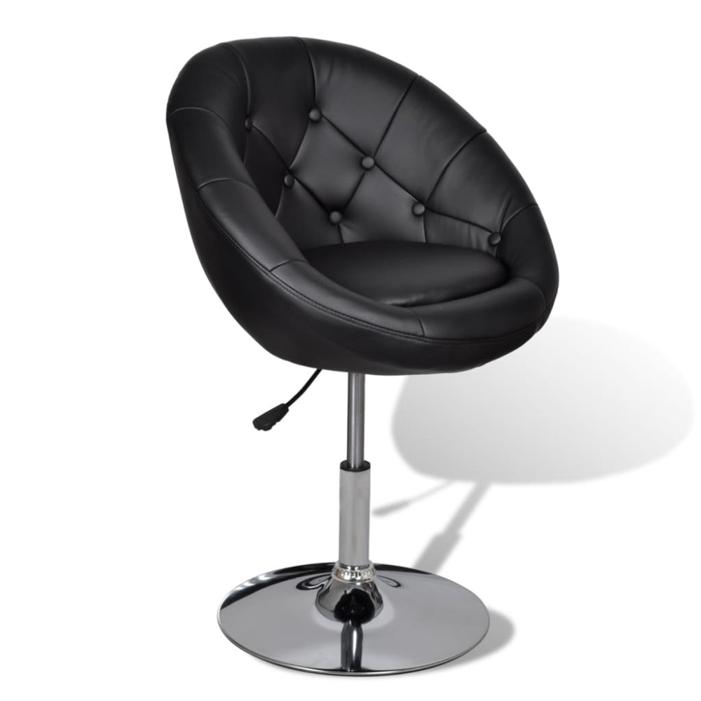 vidaXL Scaun de bar, negru, piele ecologică