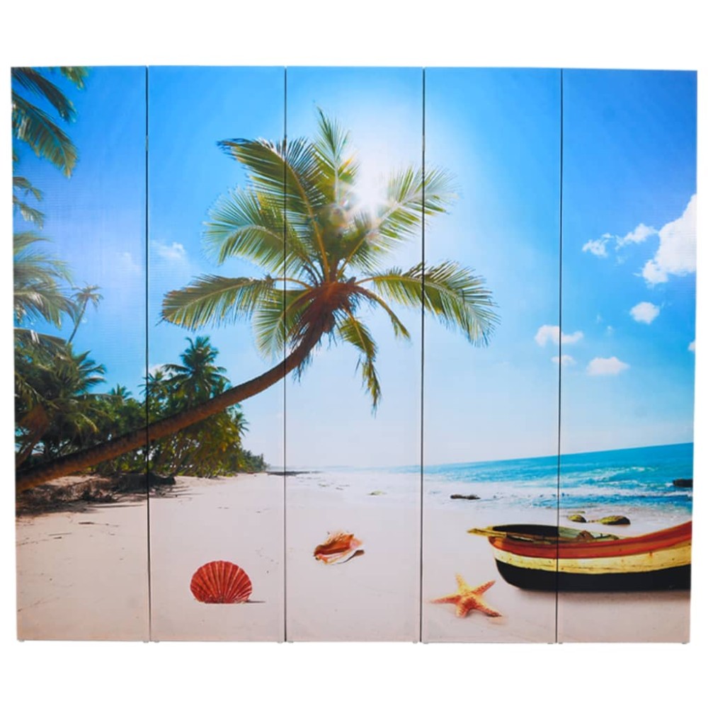vidaXL Paravan de cameră pliabil, 200 x 170 cm, plajă