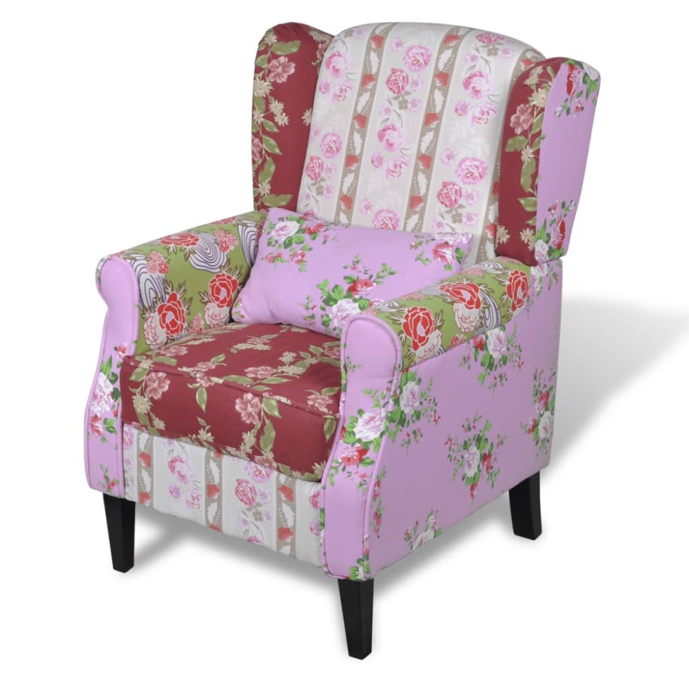 vidaXL Fotoliu cu design petice, material textil