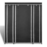 vidaXL Dulap material textil compartimente și tije 45x150x176 cm negru vidaXL Dulap material textil compartimente și tije 45x150x176 cm negru