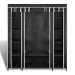 vidaXL Dulap material textil compartimente și tije 45x150x176 cm negru vidaXL Dulap material textil compartimente și tije 45x150x176 cm negru