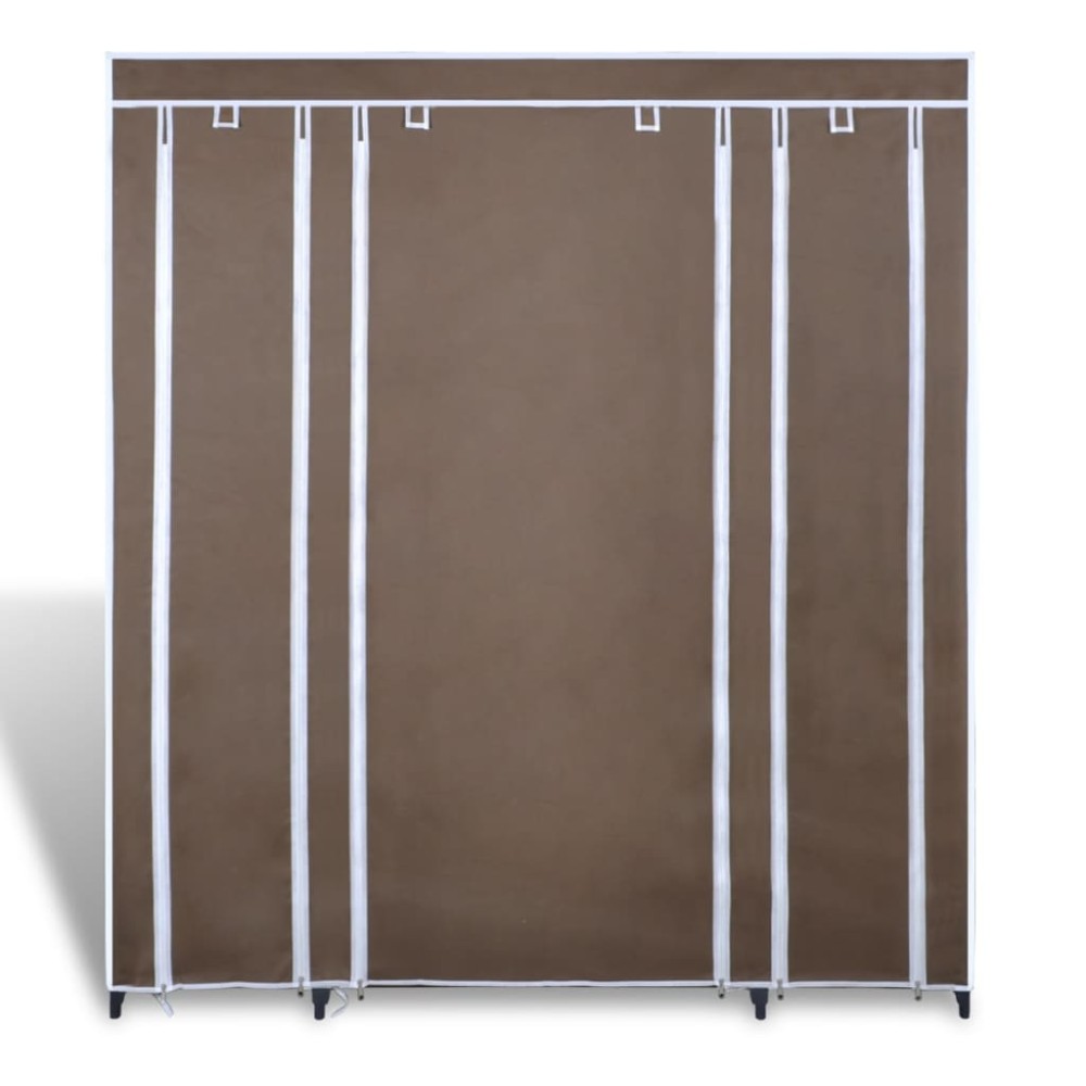 vidaXL Dulap material textil compartimente și tije 45x150x176 cm maro