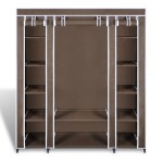 vidaXL Dulap material textil compartimente și tije 45x150x176 cm maro vidaXL Dulap material textil compartimente și tije 45x150x176 cm maro