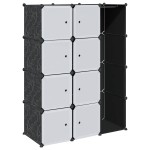 vidaXL Dulap modular cu 9 compartimente, 109x36,5x143 cm, negru și alb vidaXL Dulap modular cu 9 compartimente, 109x36,5x143 cm, negru și alb