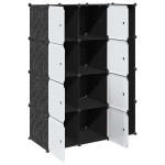 vidaXL Dulap modular cu 9 compartimente, 109x36,5x143 cm, negru și alb vidaXL Dulap modular cu 9 compartimente, 109x36,5x143 cm, negru și alb
