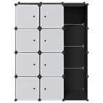 vidaXL Dulap modular cu 9 compartimente, 109x36,5x143 cm, negru și alb vidaXL Dulap modular cu 9 compartimente, 109x36,5x143 cm, negru și alb
