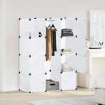 vidaXL Dulap modular cu 9 compartimente, 109x36,5x143 cm, alb vidaXL Dulap modular cu 9 compartimente, 109x36,5x143 cm, alb