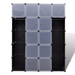 vidaXL Dulap modular 14 compartimente alb și negru 37 x 146 x 180,5 cm vidaXL Dulap modular 14 compartimente alb și negru 37 x 146 x 180,5 cm