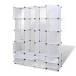vidaXL Dulap modular cu 18 compartimente alb 37 x 146 x 180,5 cm vidaXL Dulap modular cu 18 compartimente alb 37 x 146 x 180,5 cm