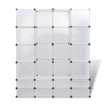 vidaXL Dulap modular cu 18 compartimente alb 37 x 146 x 180,5 cm vidaXL Dulap modular cu 18 compartimente alb 37 x 146 x 180,5 cm