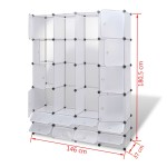 vidaXL Dulap modular cu 18 compartimente alb 37 x 146 x 180,5 cm vidaXL Dulap modular cu 18 compartimente alb 37 x 146 x 180,5 cm