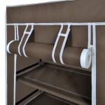 Dulap pantofi din material textil cu capac, maro, 58x28x 106 cm Dulap pantofi din material textil cu capac, maro, 58x28x 106 cm
