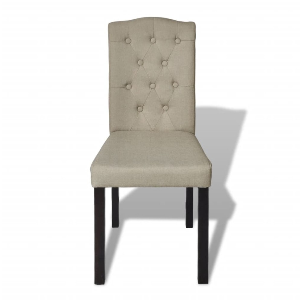 vidaXL Scaune de bucătărie, 2 buc., cafeniu, material textil
