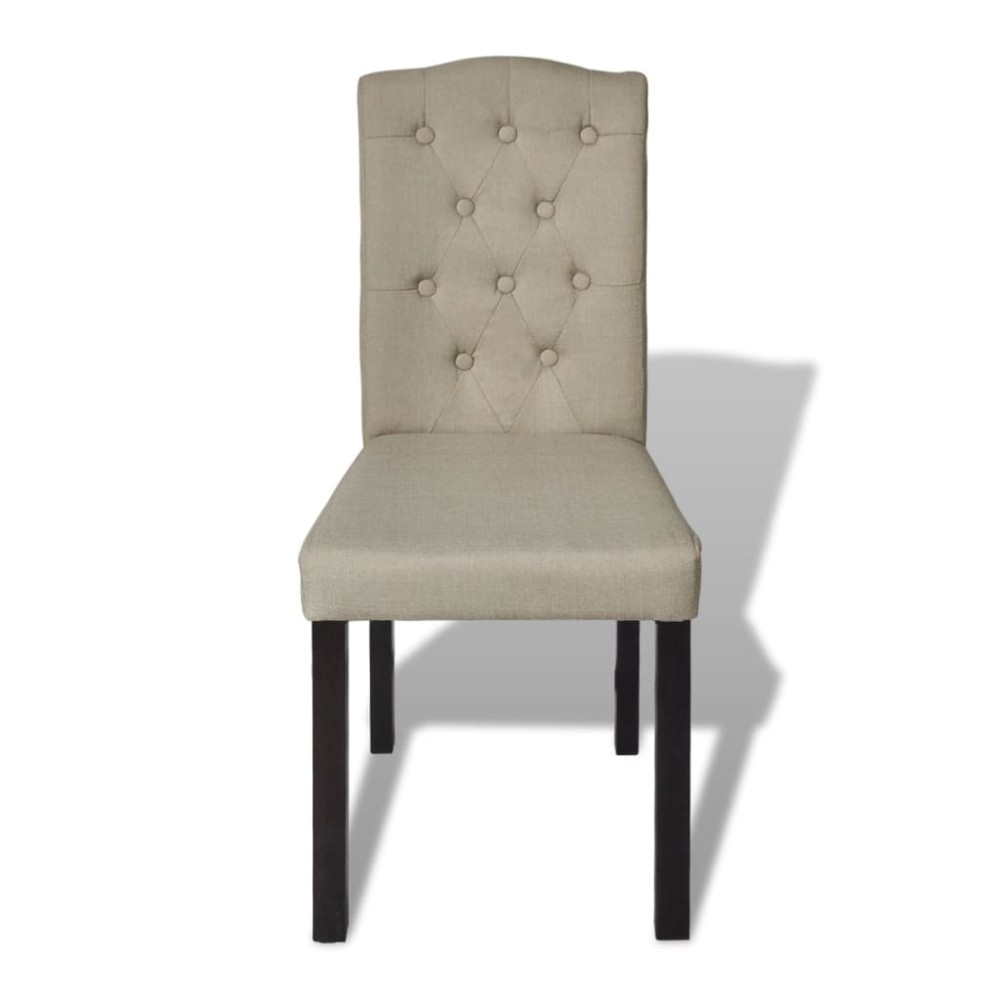 vidaXL Scaune de bucătărie, 4 buc., cafeniu, material textil