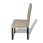 vidaXL Scaune de bucătărie, 4 buc., cafeniu, material textil