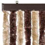 vidaXL Perdea pentru insecte, bej și maro deschis, 90x220 cm, Chenille vidaXL Perdea pentru insecte, bej și maro deschis, 90x220 cm, Chenille