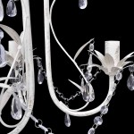 Lampă de plafon suspendată, cristal, candelabru alb elegant Lampă de plafon suspendată, cristal, candelabru alb elegant