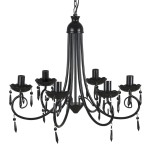 Lampă de tavan Candelabru elegant negru 6 fasunguri pentru becuri Lampă de tavan Candelabru elegant negru 6 fasunguri pentru becuri