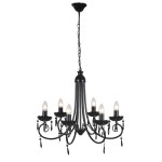 Lampă de tavan Candelabru elegant negru 6 fasunguri pentru becuri Lampă de tavan Candelabru elegant negru 6 fasunguri pentru becuri