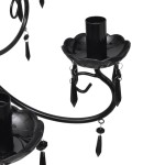 Lampă de tavan Candelabru elegant negru 6 fasunguri pentru becuri Lampă de tavan Candelabru elegant negru 6 fasunguri pentru becuri