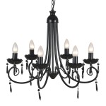 Lampă de tavan Candelabru elegant negru 6 fasunguri pentru becuri Lampă de tavan Candelabru elegant negru 6 fasunguri pentru becuri