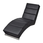 vidaXL Șezlong, negru, piele ecologică vidaXL Șezlong, negru, piele ecologică