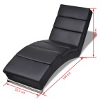 vidaXL Șezlong, negru, piele ecologică vidaXL Șezlong, negru, piele ecologică