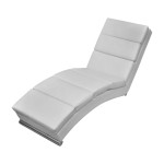 vidaXL Șezlong, alb, piele ecologică vidaXL Șezlong, alb, piele ecologică