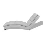 vidaXL Șezlong, alb, piele ecologică vidaXL Șezlong, alb, piele ecologică