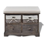 vidaXL Bancă de depozitare, maro, 62x33x42 cm, lemn de paulownia vidaXL Bancă de depozitare, maro, 62x33x42 cm, lemn de paulownia