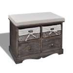 vidaXL Bancă de depozitare, maro, 62x33x42 cm, lemn de paulownia vidaXL Bancă de depozitare, maro, 62x33x42 cm, lemn de paulownia