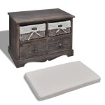 vidaXL Bancă de depozitare, maro, 62x33x42 cm, lemn de paulownia vidaXL Bancă de depozitare, maro, 62x33x42 cm, lemn de paulownia