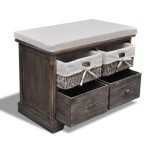 vidaXL Bancă de depozitare, maro, 62x33x42 cm, lemn de paulownia vidaXL Bancă de depozitare, maro, 62x33x42 cm, lemn de paulownia