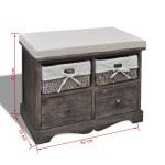 vidaXL Bancă de depozitare, maro, 62x33x42 cm, lemn de paulownia vidaXL Bancă de depozitare, maro, 62x33x42 cm, lemn de paulownia