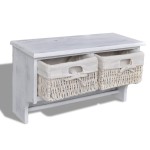 vidaXL Raft de perete, alb, 60 x 23,5 x 33 cm, lemn de paulownia vidaXL Raft de perete, alb, 60 x 23,5 x 33 cm, lemn de paulownia