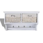 vidaXL Raft de perete, alb, 60 x 23,5 x 33 cm, lemn de paulownia vidaXL Raft de perete, alb, 60 x 23,5 x 33 cm, lemn de paulownia