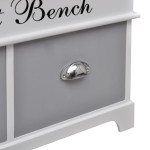 Bancă de depozitare cu pernă gri deasupra 2 sertare Bancă de depozitare cu pernă gri deasupra 2 sertare