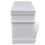 Bancă albă de intrare, cu depozitare și pernă, 2 sertare, 3 coșuri Bancă albă de intrare, cu depozitare și pernă, 2 sertare, 3 coșuri