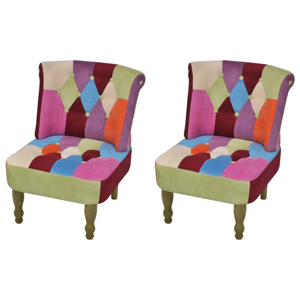 vidaXL Fotolii franțuzești, 2 buc., model mozaic, material textil