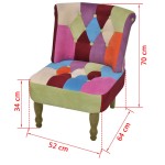 vidaXL Fotolii franțuzești, 2 buc., model mozaic, material textil