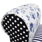 vidaXL Bancă, design mozaic, albastru & alb